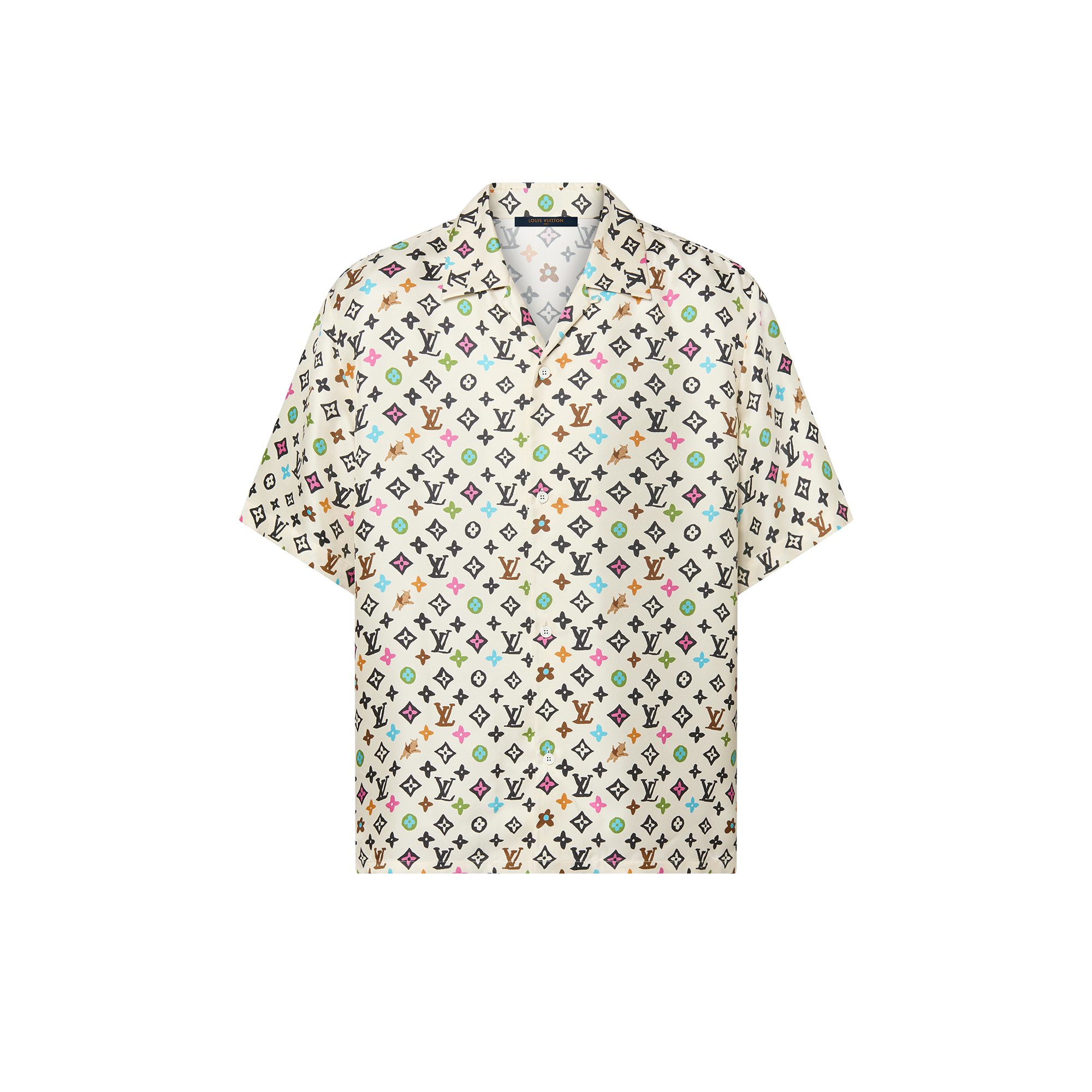 Monogram Printed Short-Sleeved Silk Shirt - Men - Ready-to-Wear 